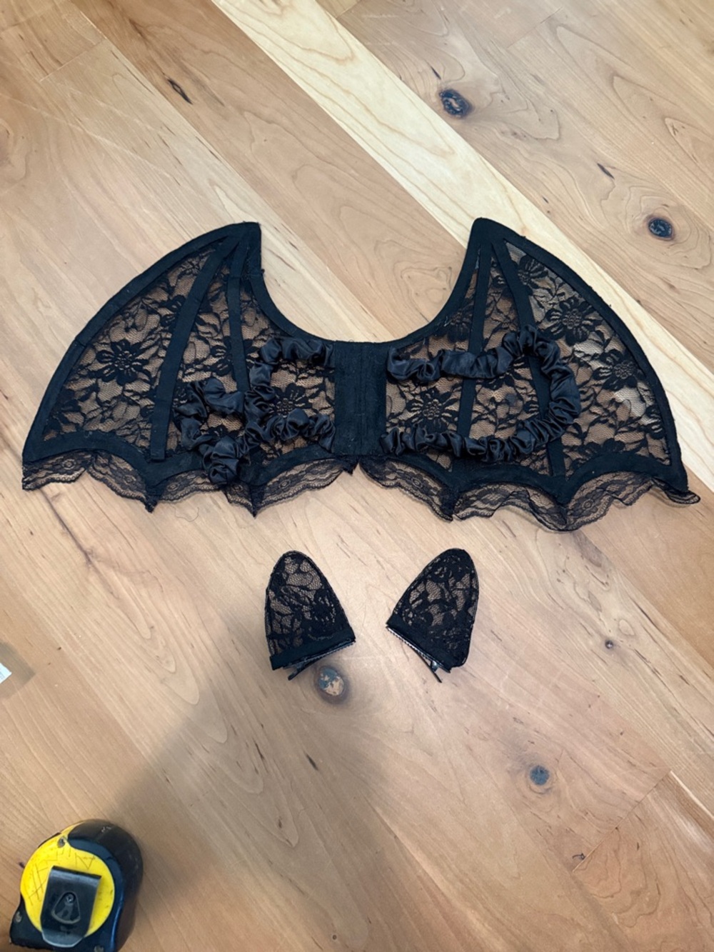 Black Lace Bat Wing and ears Halloween costume